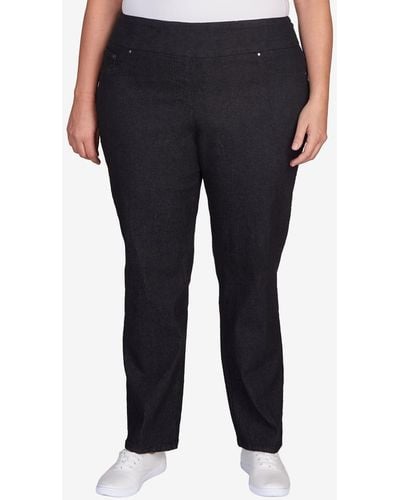Ruby Rd. Plus Size Pull On Denim Pants - Black