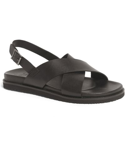 Anthony Veer Cancum Cross Strap Comfort Sandals - Black