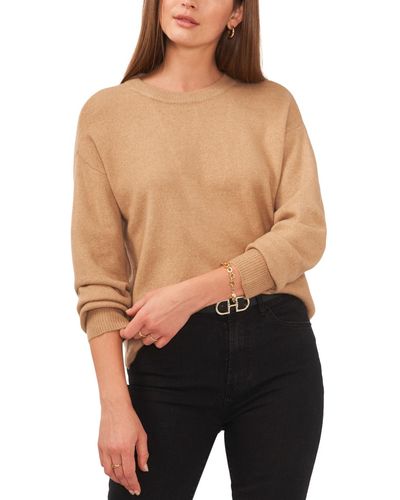1.STATE Long Sleeve Cozy Wrap Back Sweater - Black