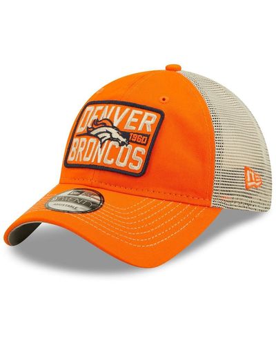 KTZ Orange And Natural Denver Broncos Devoted Trucker 9twenty Snapback Hat