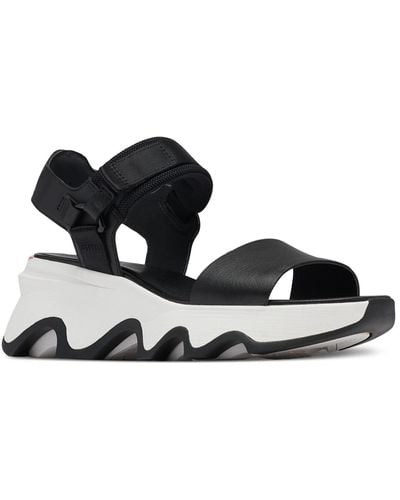 Sorel Kinetic Impact Ankle-strap Sport Platform Sandals - Black