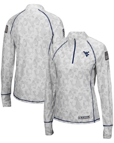 Colosseum Athletics West Virginia Mountaineers Oht Military-inspired Appreciation Officer Arctic Camo 1/4-zip Jacket - Gray