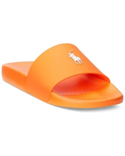 Polo Ralph Lauren Signature Pony Slide Sandals - Orange