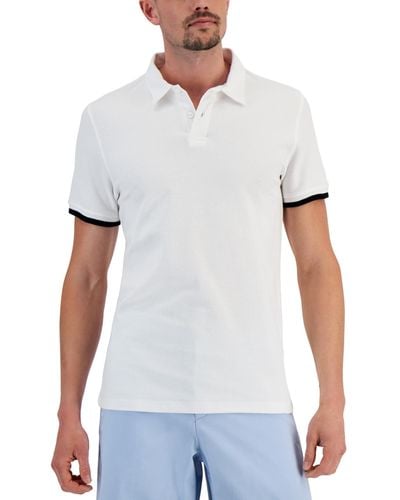 Alfani Regular-fit Tipped Polo Shirt - White