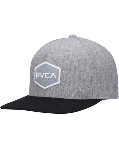RVCA Heather Gray And Black Commonwealth Snapback Hat