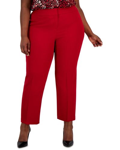 Kasper Plus Size Straight-leg Modern Dress Pants - Red