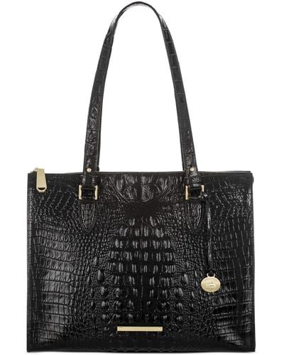 Brahmin Anywhere Melbourne Embossed Leather Tote - Black