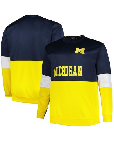 Profile Michigan Wolverines Big And Tall Fleece Pullover Sweatshirt - Yellow