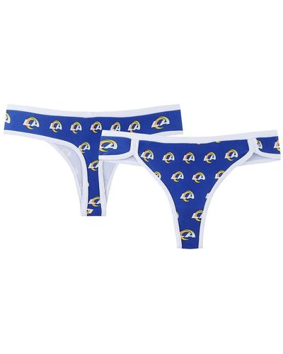 Concepts Sport Los Angeles Rams Gauge Allover Print Knit Thong - Blue