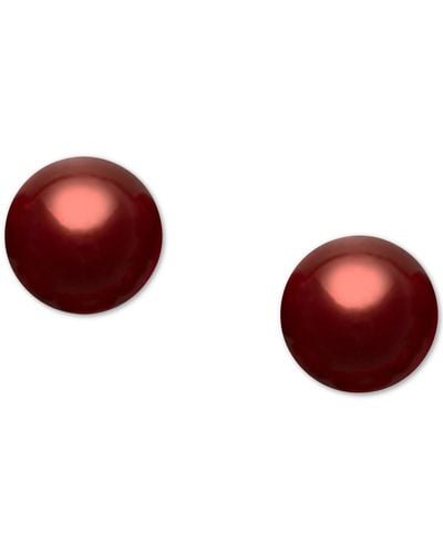 Charter Club Imitation Pearl (12mm) Stud Earrings, Created For Macy's - Red