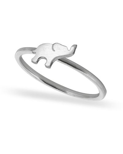 Alex Woo Mini Elephant Stacker Ring - White