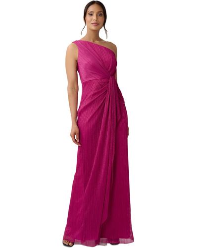 Adrianna Papell Stardust One-shoulder Gown - Multicolor