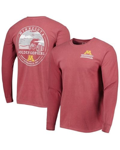 Image One Minnesota Golden Gophers Circle Campus Scene Long Sleeve T-shirt - Red