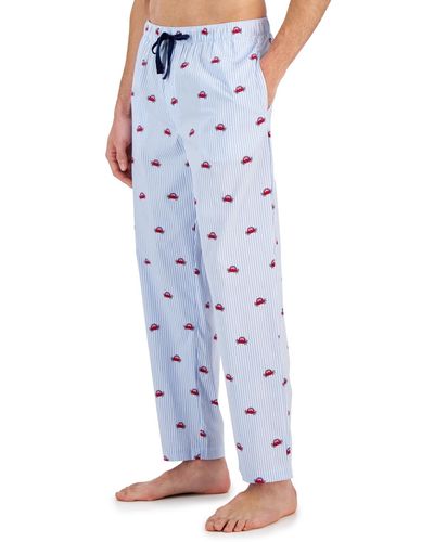 Club Room Regular-fit Crab-print Pajama Pants - Blue