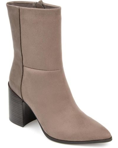Journee Collection Sharlie Two-tone Booties - Brown