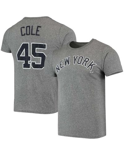 Majestic Gerrit Cole Heathered Gray New York Yankees Name Number Tri-blend T-shirt