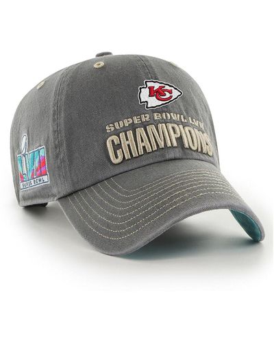 '47 Charcoal Kansas City Chiefs Super Bowl Lvii Champions Oasis Side Patch Clean Up Adjustable Hat - Gray