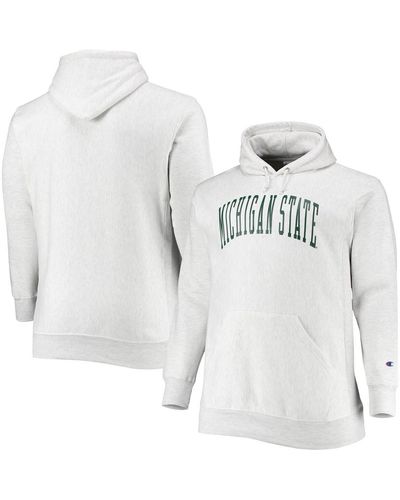 Champion Michigan State Spartans Big And Tall Reverse Weave Fleece Pullover Hoodie Sweatshirt - White