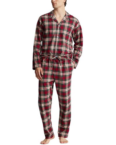 Polo Ralph Lauren Plaid Flannel Pajamas Set - Red