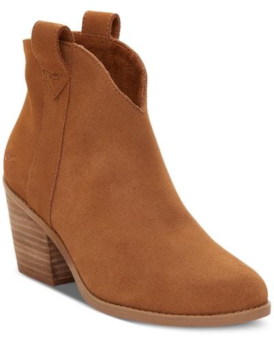 TOMS Constance Pull On Western Booties - Brown