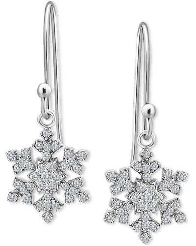 Giani Bernini Cubic Zirconia Snowflake Drop Earrings - White
