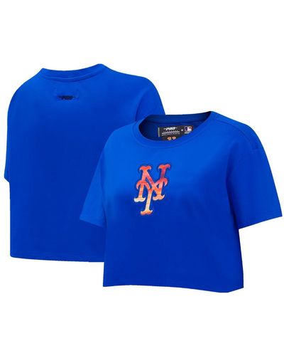 Pro Standard New York Mets Painted Sky Boxy Cropped T-shirt - Blue