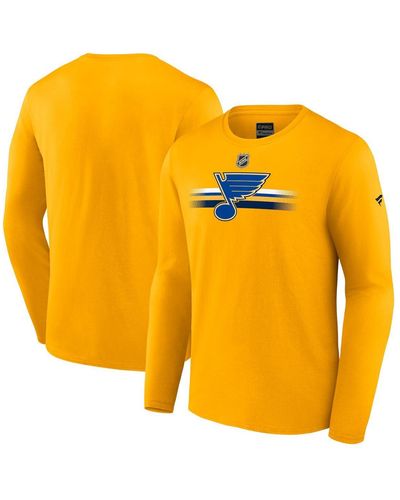 Fanatics St. Louis Blues Authentic Pro Secondary Replen Long Sleeve T-shirt - Yellow