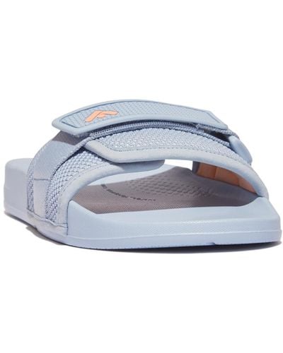 Fitflop Iqushion Adjustable W Resistant Knit Pool Slides - Gray
