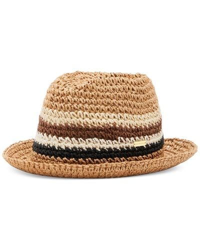 Steve Madden Ombre Striped Straw Fedora - Natural