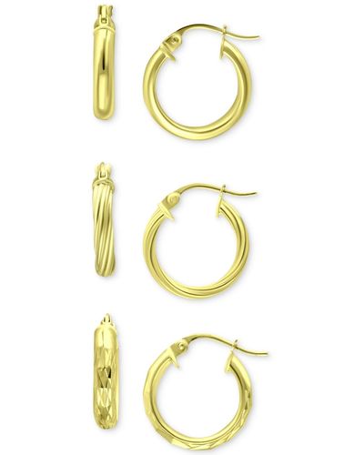Giani Bernini 3-pc. Set Small Hoop Earrings - Metallic