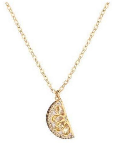 Noir Jewelry Cubic Zirconia Lemon Necklace - Metallic