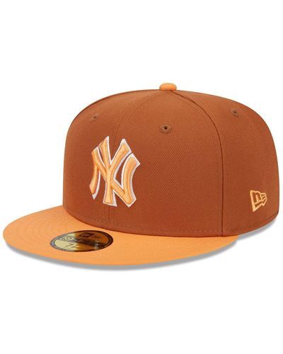 KTZ Brown/orange New York Yankees Spring Color Basic Two-tone 59fifty Fitted Hat