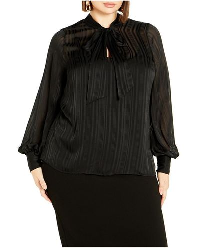 City Chic Plus Size Angelica Shirt - Black