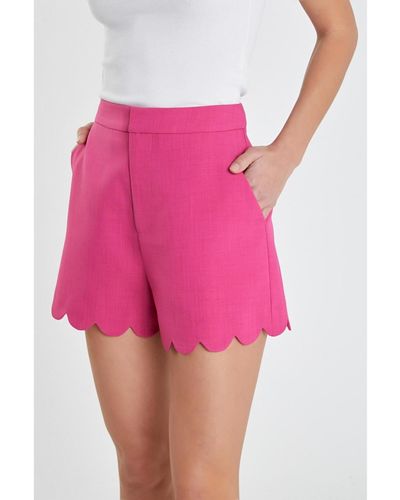 English Factory Scallop Hem Shorts - Pink