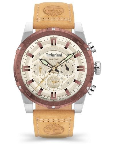 Timberland Fitzwilliam Leather Strap Watch 46mm - Multicolor