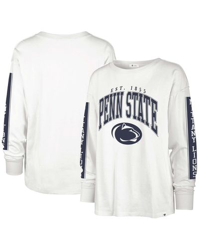 '47 Distressed Penn State Nittany Lions Statement Soa 3-hit Long Sleeve T-shirt - White
