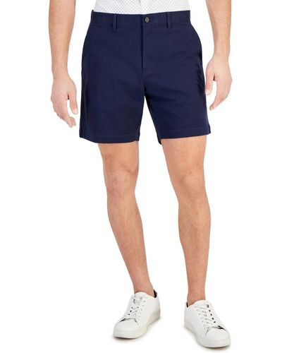 Michael Kors Slim-fit Stretch Herringbone Twill 7" Shorts - Blue