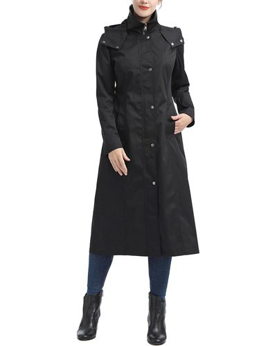 Kimi + Kai Brooke Water Resistant Hooded Long Coat - Black