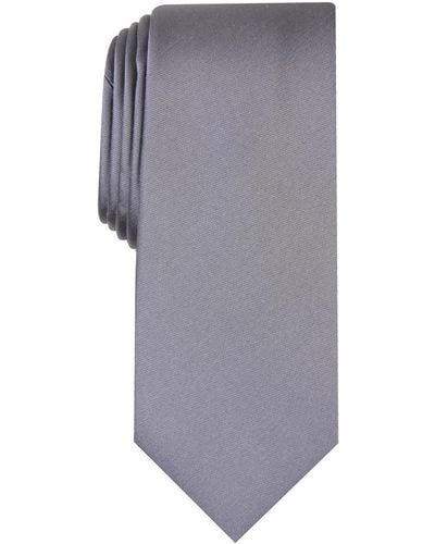 Alfani Solid Texture Slim Tie - Gray