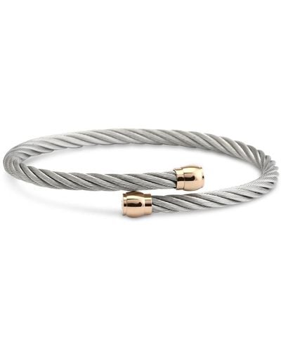 Charriol Two-tone Cable Bypass Bangle Bracelet - White