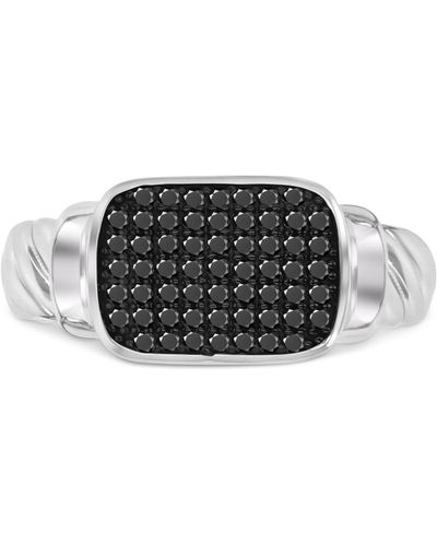 Macy's Pave Cluster Statement Ring (3/8 Ct. T.w. - Black
