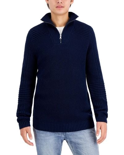 INC International Concepts Matthew Quarter-zip Sweater - Blue