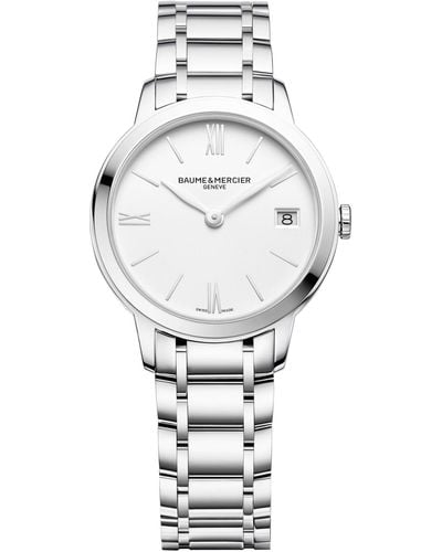 Baume & Mercier Swiss Classima Stainless Steel Bracelet Watch 31mm M0a10335 - Gray