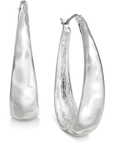 Style & Co. Hammered Oval Hoop Earrings - Metallic
