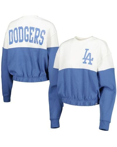 '47 White, Royal Los Angeles Dodgers Take Two Bonita Pullover Sweatshirt - Blue