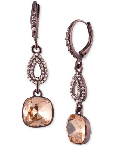 Givenchy Silver-tone Stone & Crystal Cushion Drop Earrings - Multicolor
