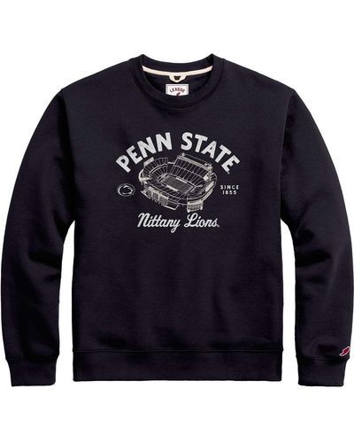 League Collegiate Wear Distressed Penn State Nittany Lions Stadium Essential Pullover Sweatshirt - Blue
