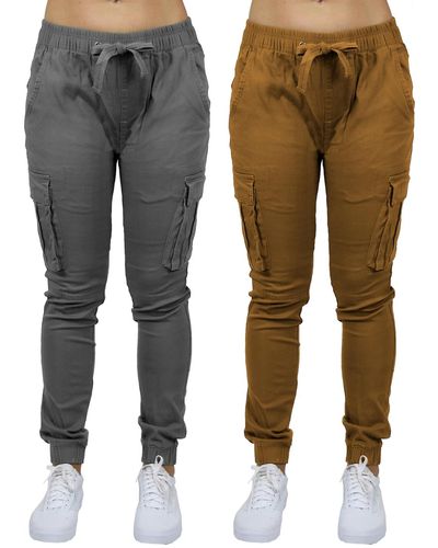 Galaxy By Harvic Loose Fit Cotton Stretch Twill Cargo sweatpants Set - Multicolor