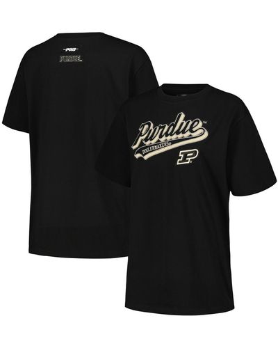 Pro Standard Purdue Boilermakers Script Tail Oversized Boyfriend T-shirt - Black