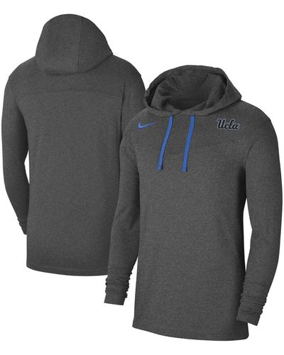 Nike Ucla Bruins Off-field Performance Long Sleeve Hoodie T-shirt - Gray